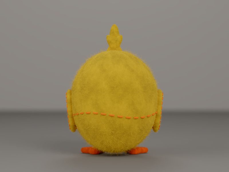 Our rendered chick, back