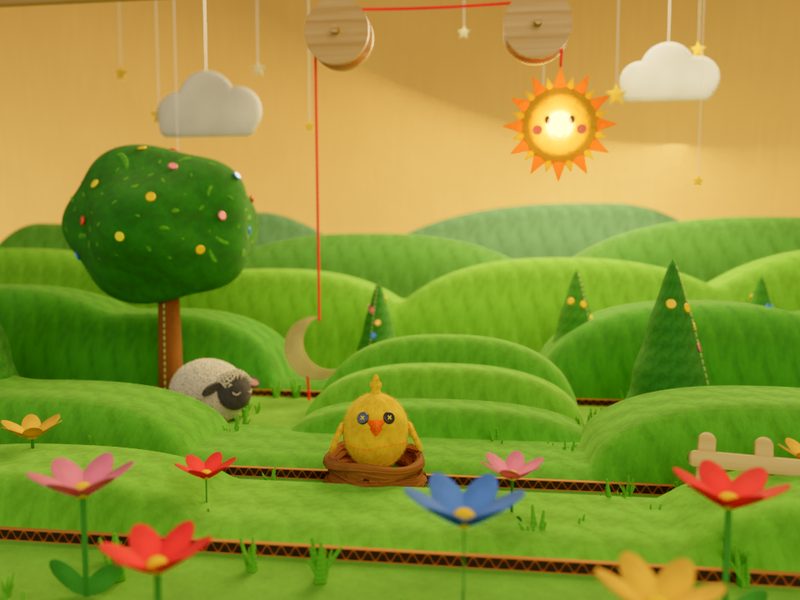 Our rendered diorama by day
