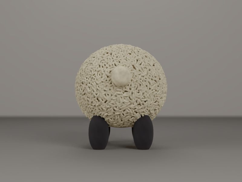 Our rendered sheep, back