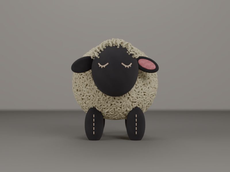 Our rendered sheep, front